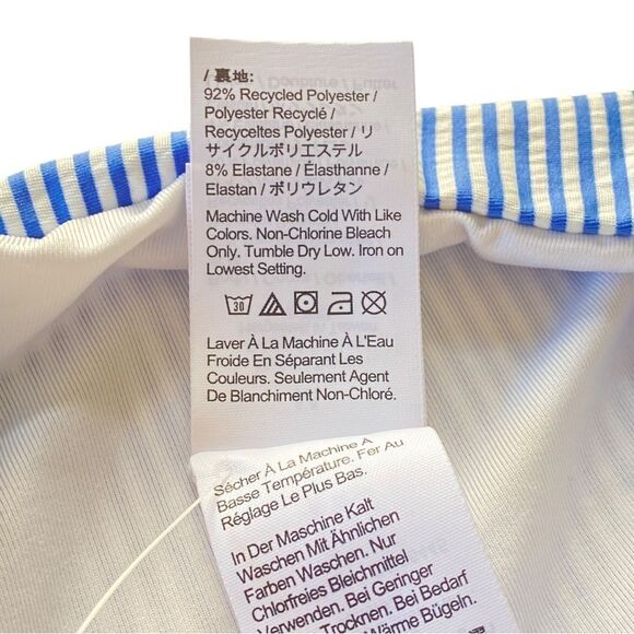J Crew Blue White Seersucker Hipster Bikini Bottom Sz M NWT - Picture 11 of 16